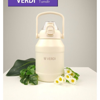 베르디 헬스텀블러 자동원터치 이중잠금 완전진공 보온 보냉 텀블러 1100ml(전용빨대포함) | 블랙픽