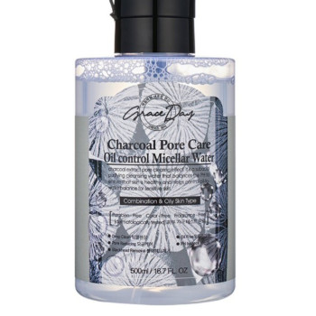 그레이스 데이 차콜 포어 케어 미셀라 클렌징워터 500ml | 블랙픽